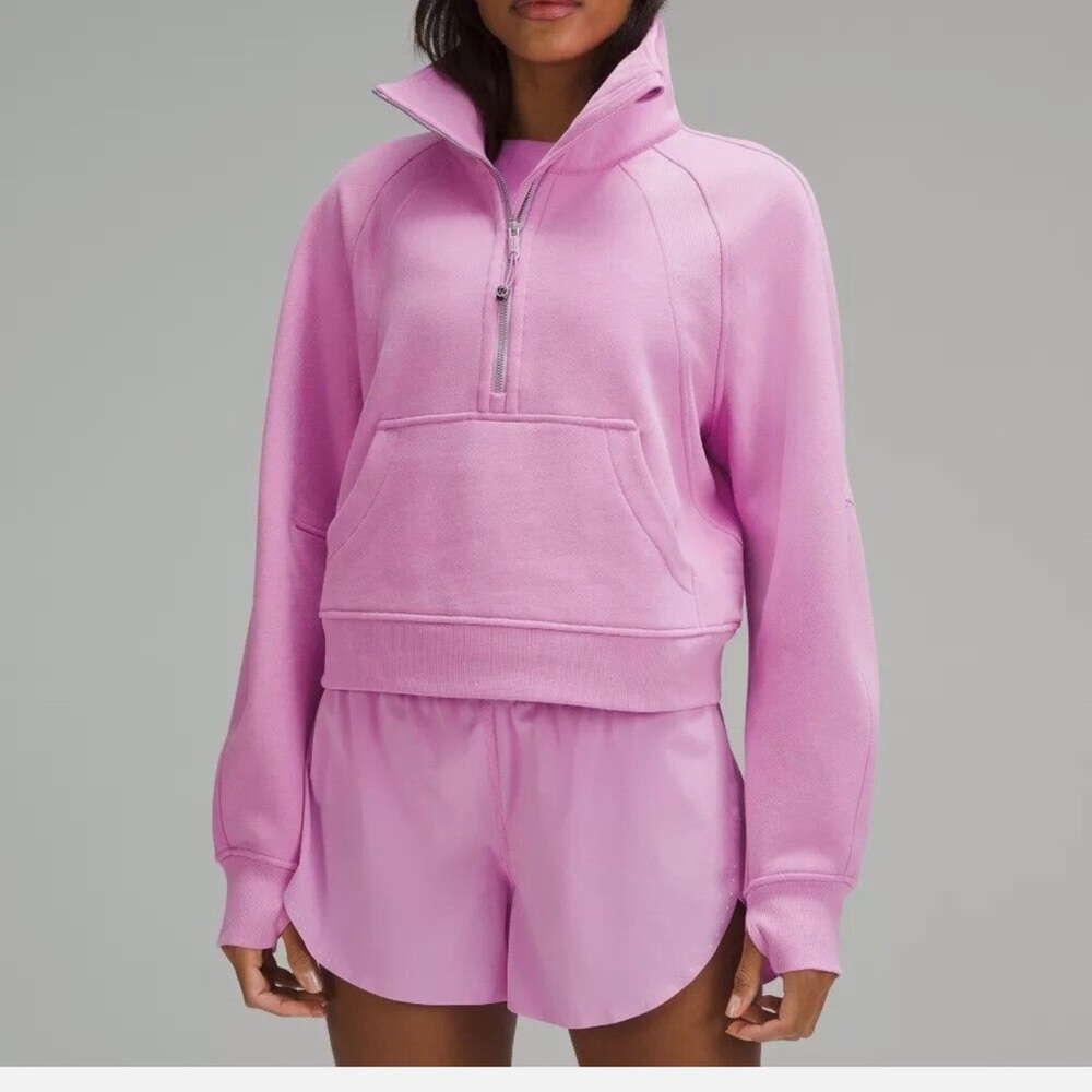 NWT Lululemon Scuba Oversized Funnel-Neck Half Zip Dahlia Mauve Size M/L